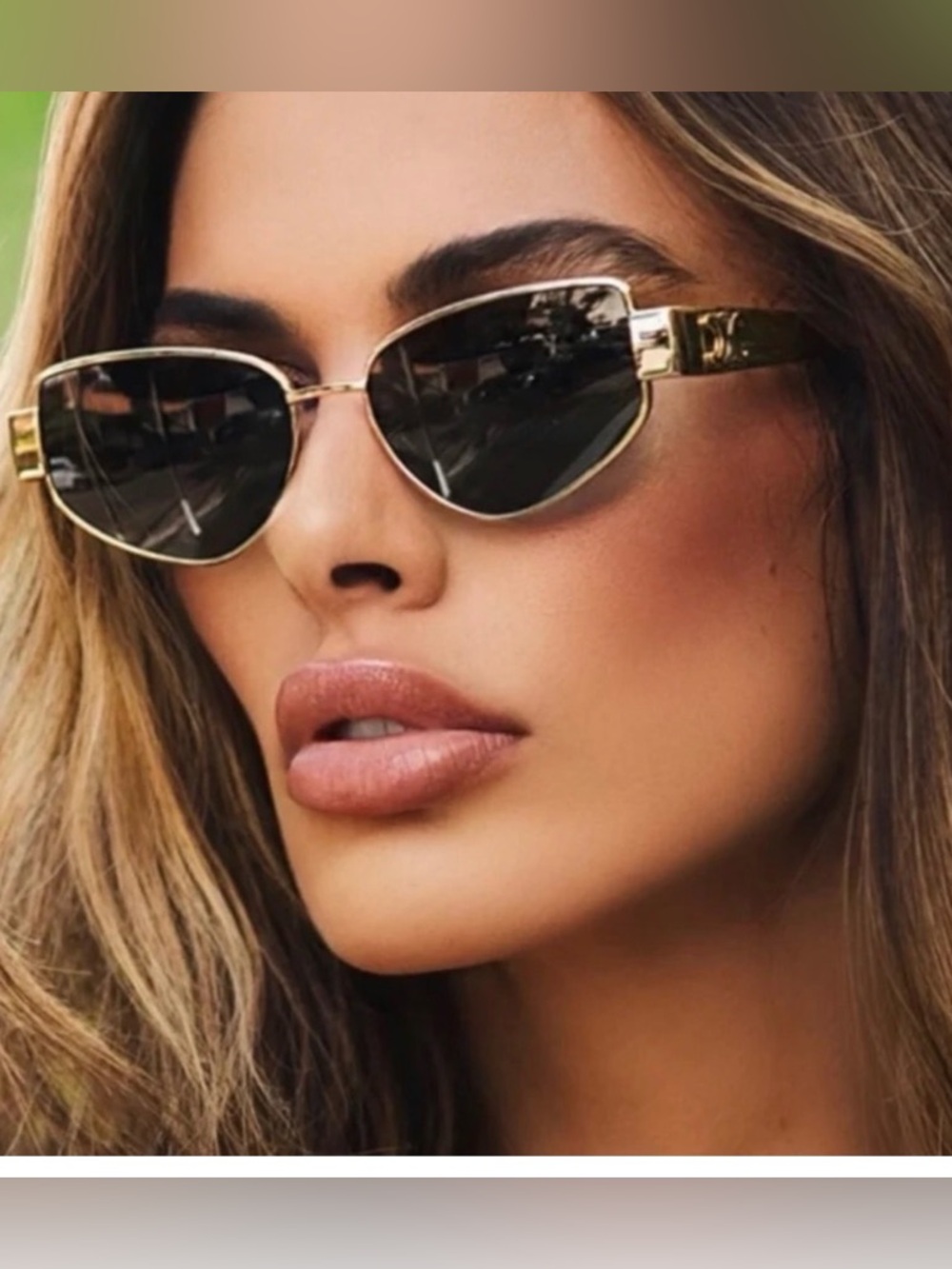 Celine Black and Gold Cat Eye Designer Sunglasses